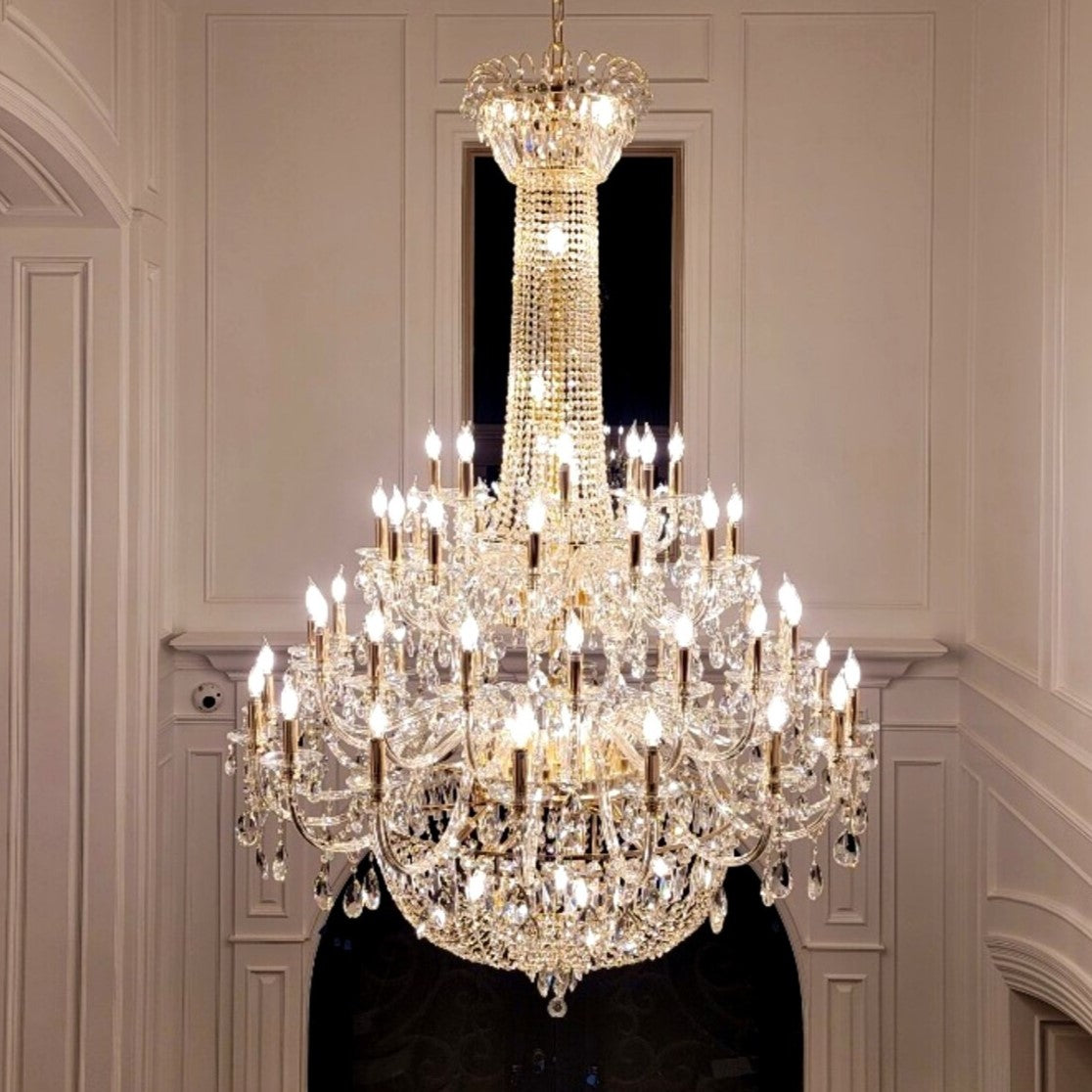 Extra Large European-style Multi-layers Candle Luxury Crystal Chandelier Gold Art Foyer/Staircase Decorative Light Fixture-MEET LIGHTING