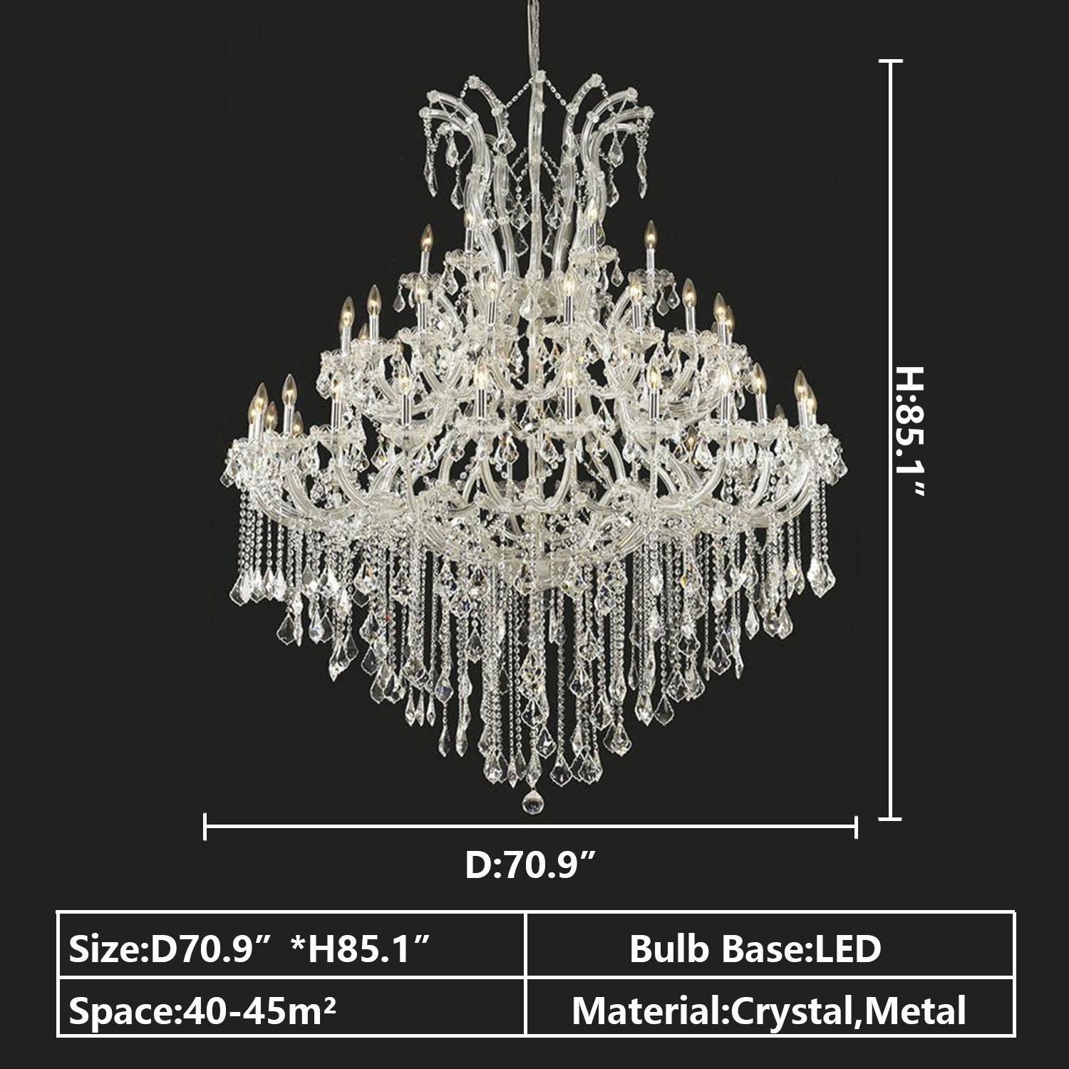 Oversized European Chrome Classic Candle Branch Crystal Chandelier for 2-Story/Duplex Buildings-MEET LIGHTING