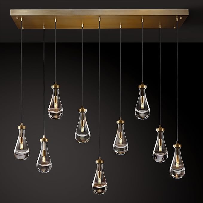 Modern Raindrop Rectangle Chandelier