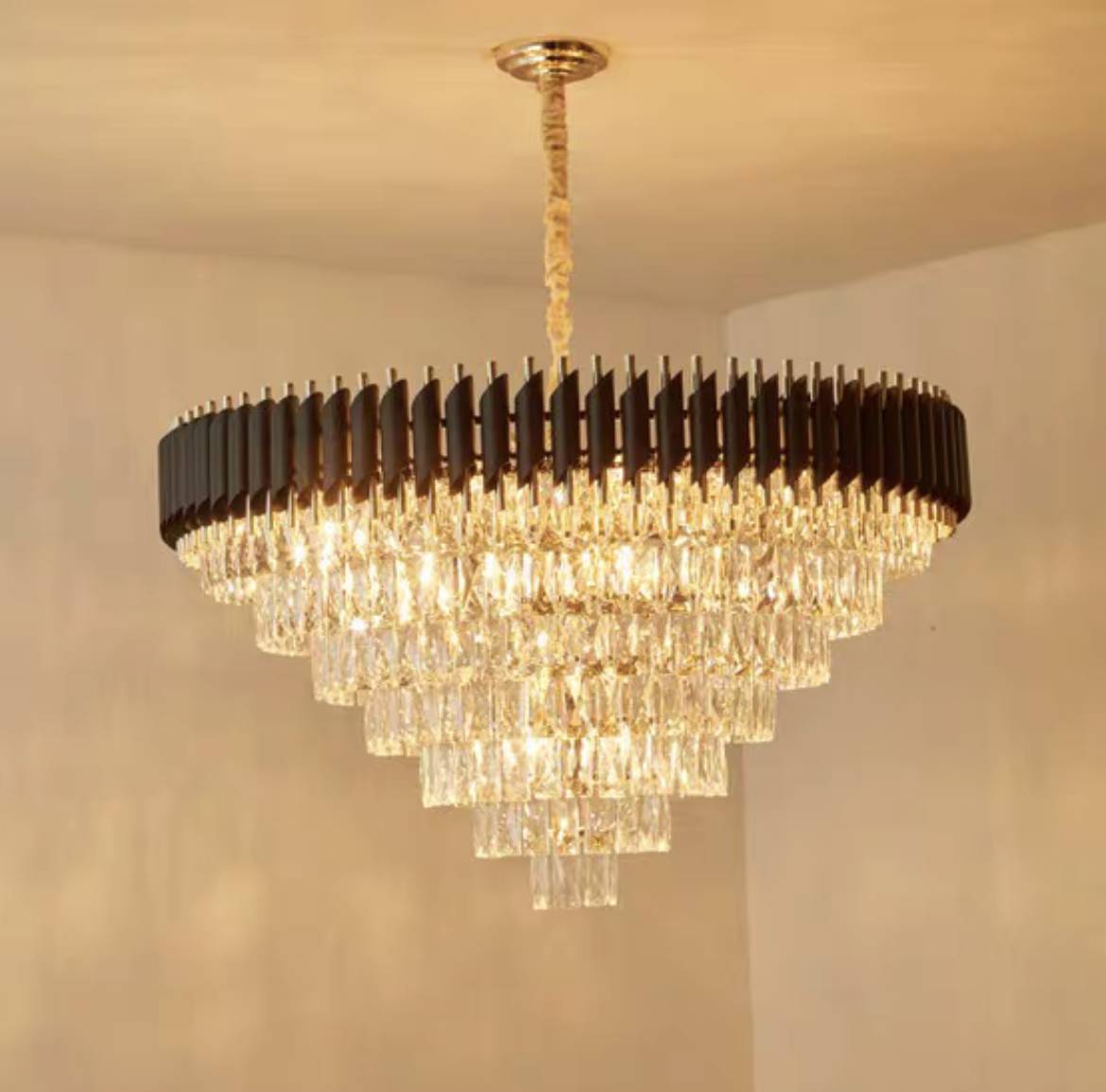 Modern Luxury Multi-Tier Oval/Round Crystal Tiered Chandelier-MEET LIGHTING