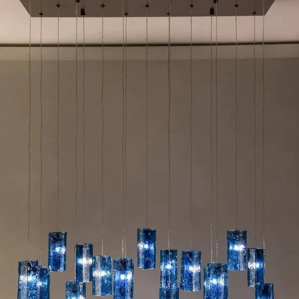 Art Design 1/25/60/84-Light Colorful Rectangle Cluster Glass Tile Pendant/Chandelier-MEET LIGHTING