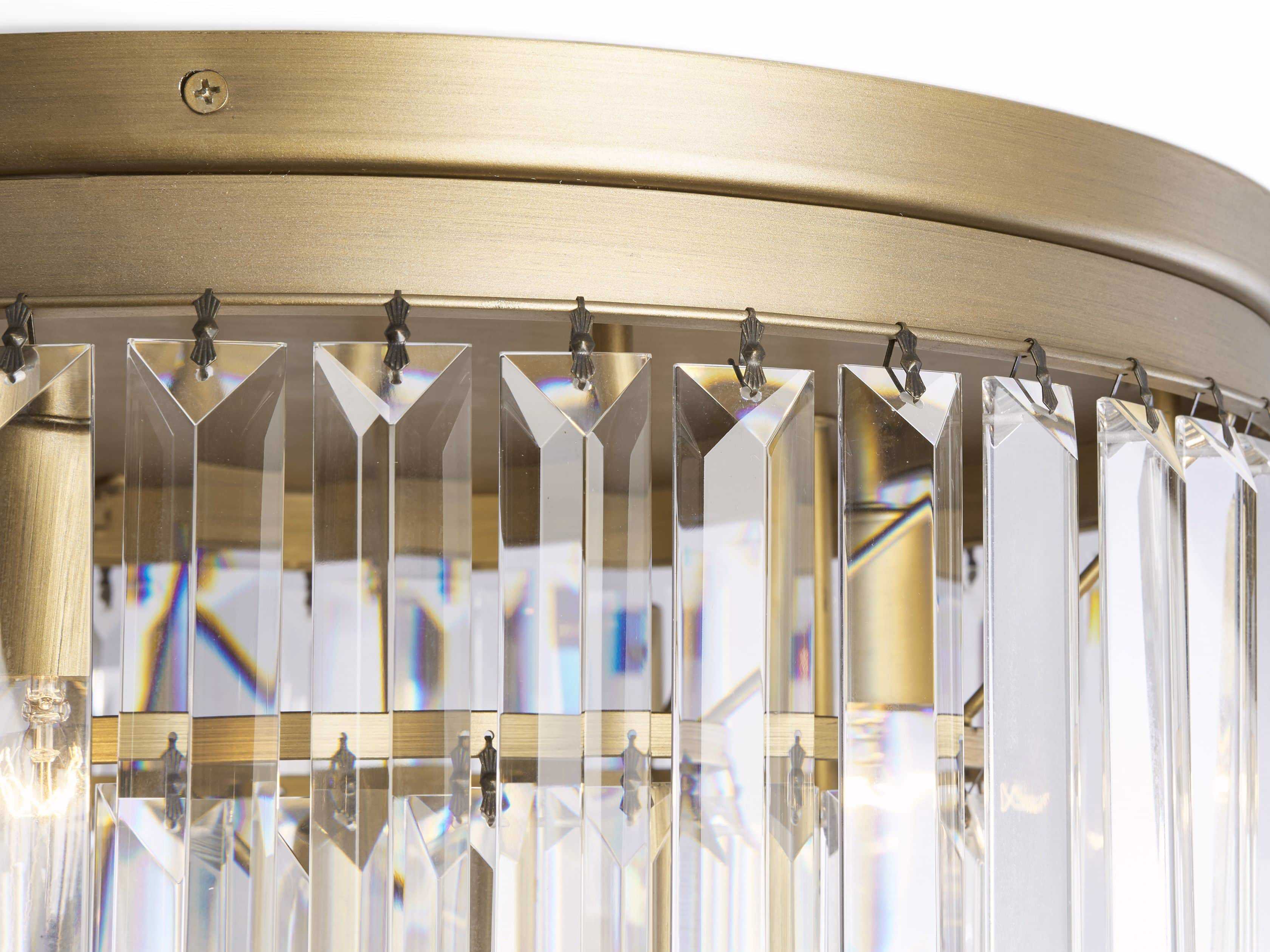 Modern Tiered Flush Mount Crystal Chandelier-MEET LIGHTING