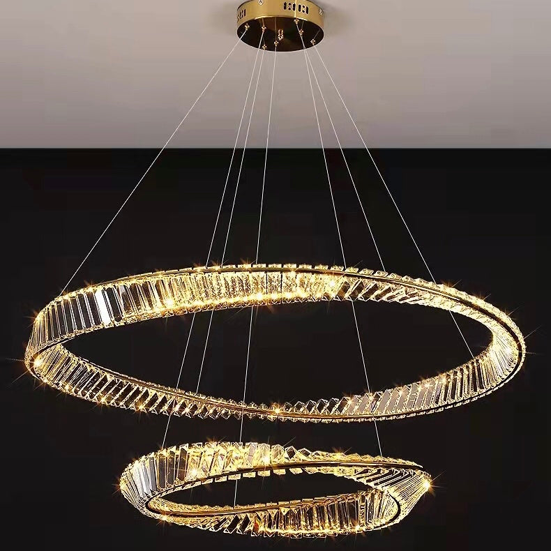 Ring Crystal Chandelier Luxury Living/ Dining Room Ceiling Lamp Bedroom Light-MEET LIGHTING