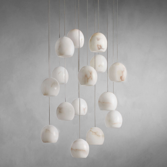 MAVA ALABASTER MAEVA ROUND CHANDELIER 13'' 21'' 36''