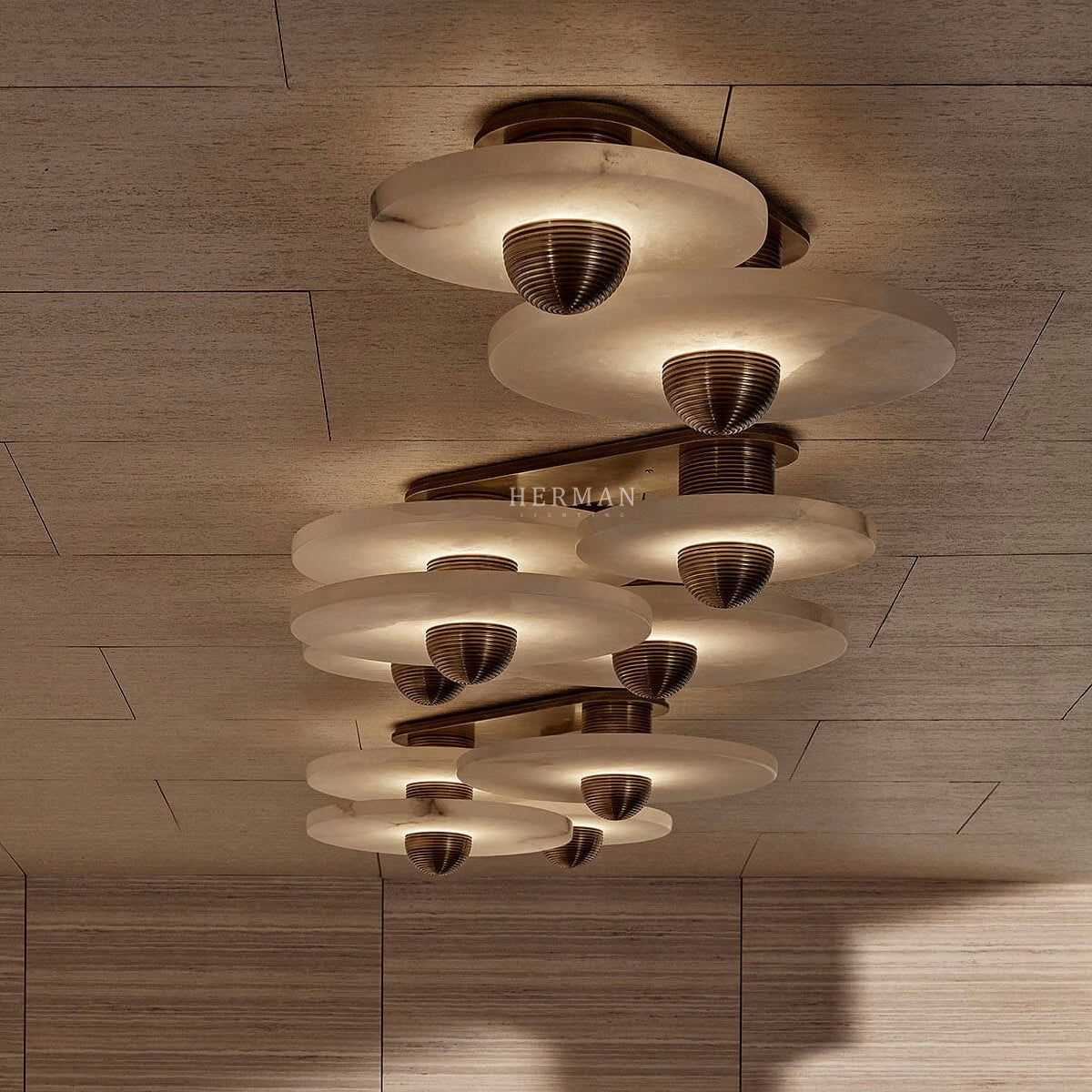 Median Alabaster Flush mount - 4 Surface by Meetlighting