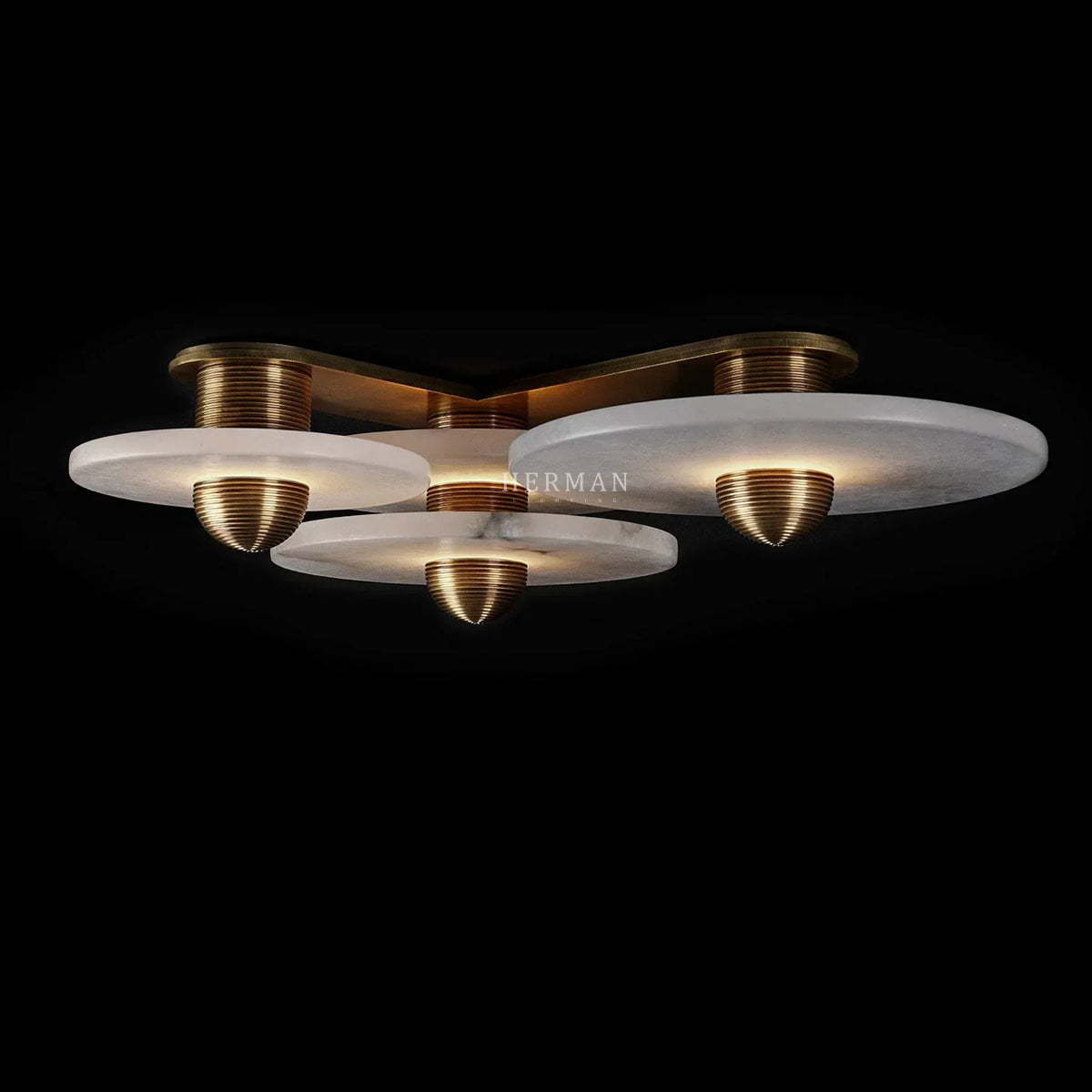 Median Alabaster Flush mount - 3 Surface by Meetlighting