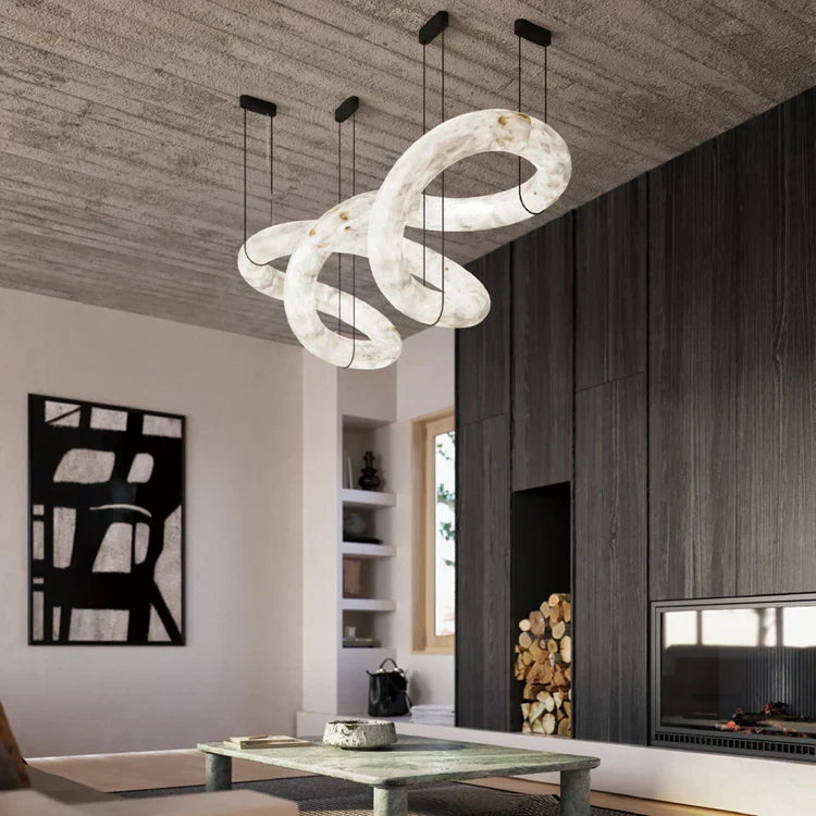 Infinity 12 & 16 Alabaster Pendant Light by Meetlighting