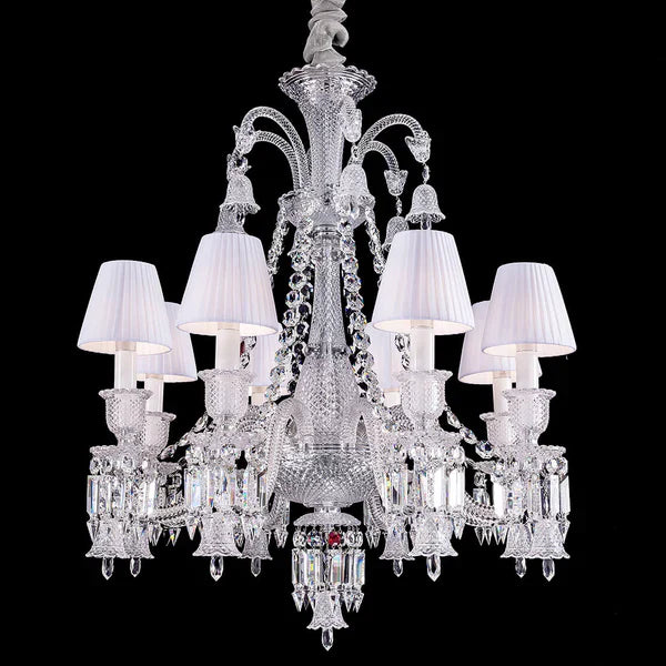 Light Luxury Classic Short Version Tiered Candle Light Crystal Chandelier for High-ceiling Rooms/Living Room-MEET LIGHTING
