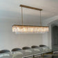 1920s Odem 2-Layer Crystal Rectangle Chandelier 49"