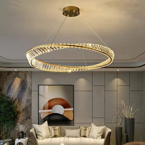Ring Crystal Chandelier Luxury Living/ Dining Room Ceiling Lamp Bedroom Light-MEET LIGHTING