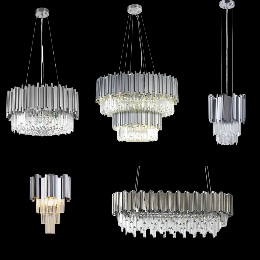 Gold/Silver Round Modern Tiered Metal Crystal Chandelier-MEET LIGHTING