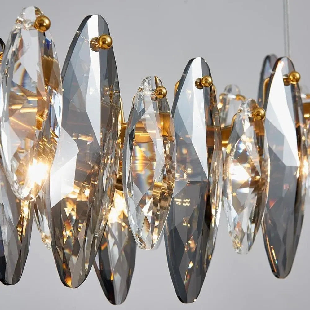 Multi-Sided Crystal Linear Chandelier