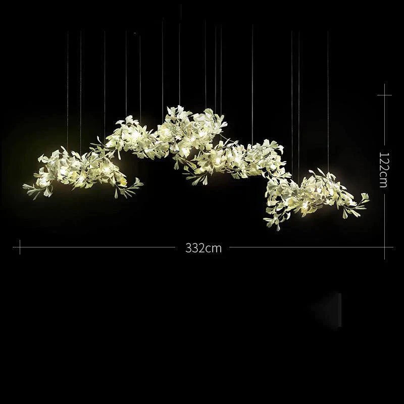 Gingko Porcelain Chandelier, Modern Branch Chandelier