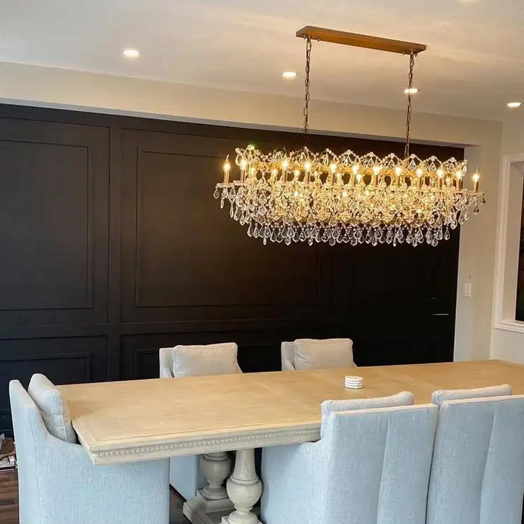 Rococo Crystal Linear Chandelier