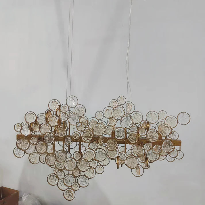 Trento Clustered Glass Linear Chandelier 55"