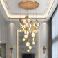 Modern Copper LED Circular Luxury Light Fixture. Staircase Chandelier  Kevin Studio   