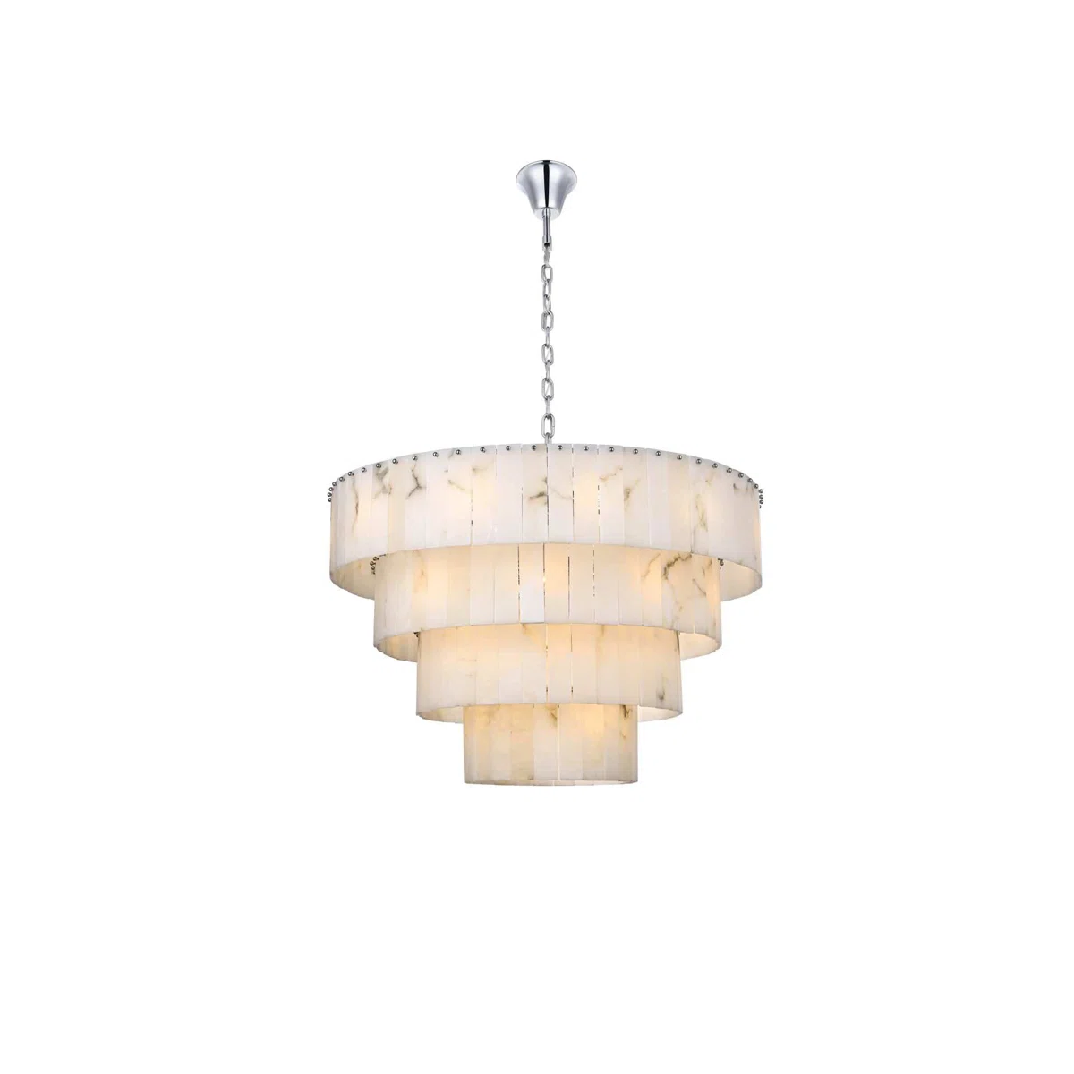 Intisar 40 inch Alabaster Chandelier in Satin Gold