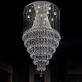 Crystal Raindrop Tiers Floating Chandelier For Foyer/Entryway/Staircase-MEET LIGHTING