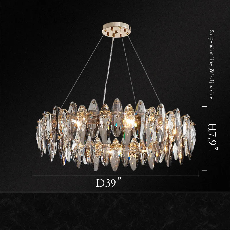 Multi-Sided Crystal Round Chandelier