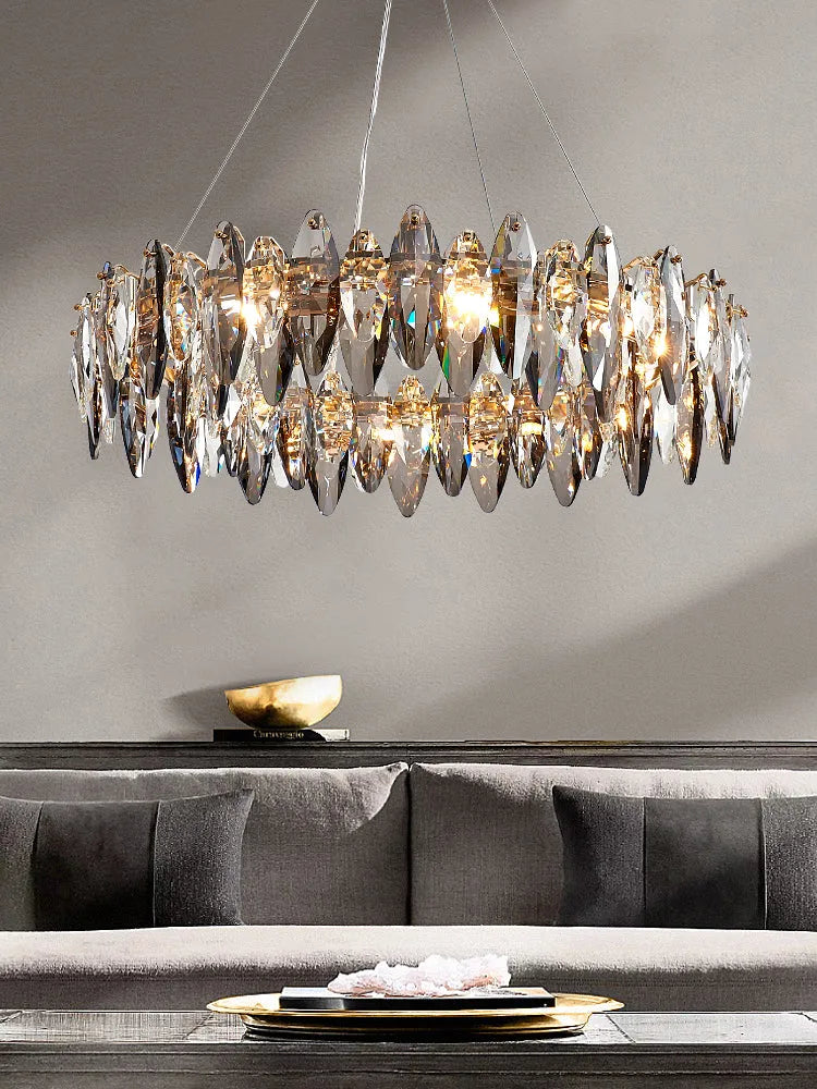 Multi-Sided Crystal Round Chandelier