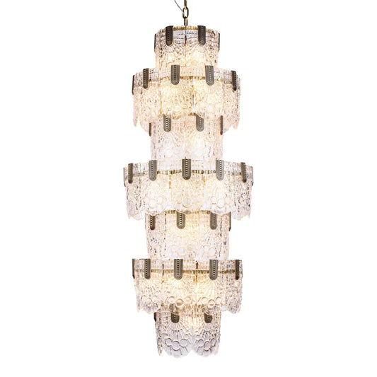 Jacques Brass Crystal Round Chandelier