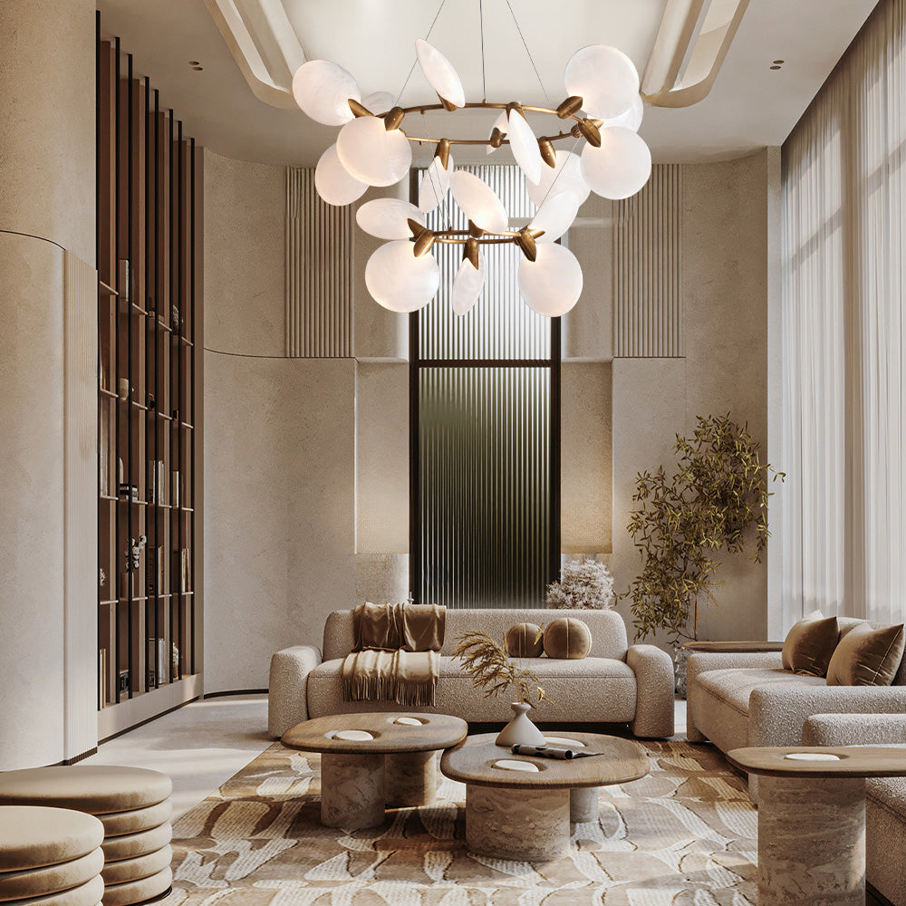 Lyla 2-Tiered Halo Chandelier-MEET LIGHTING