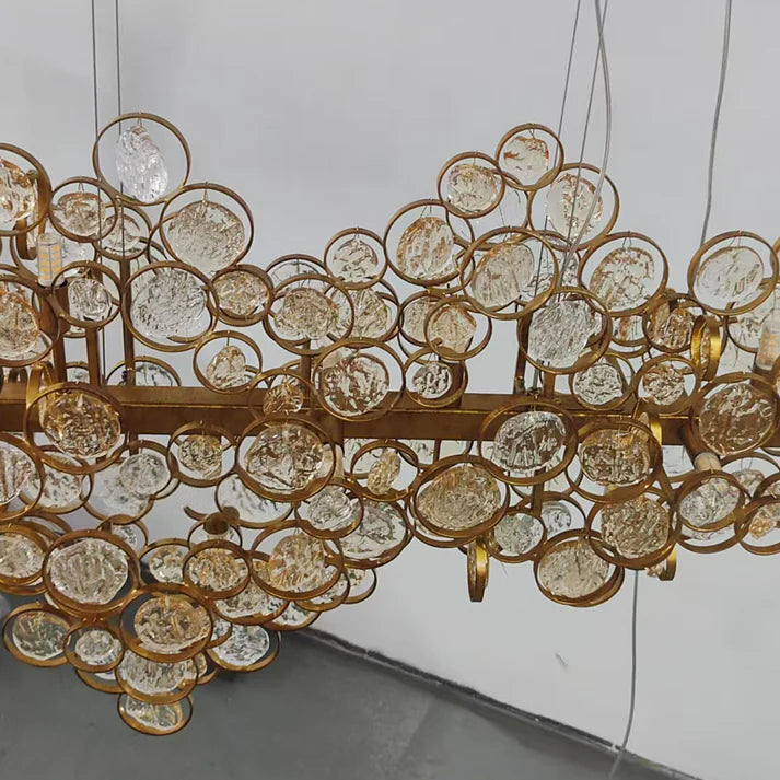 Trento Clustered Glass Linear Chandelier 55"