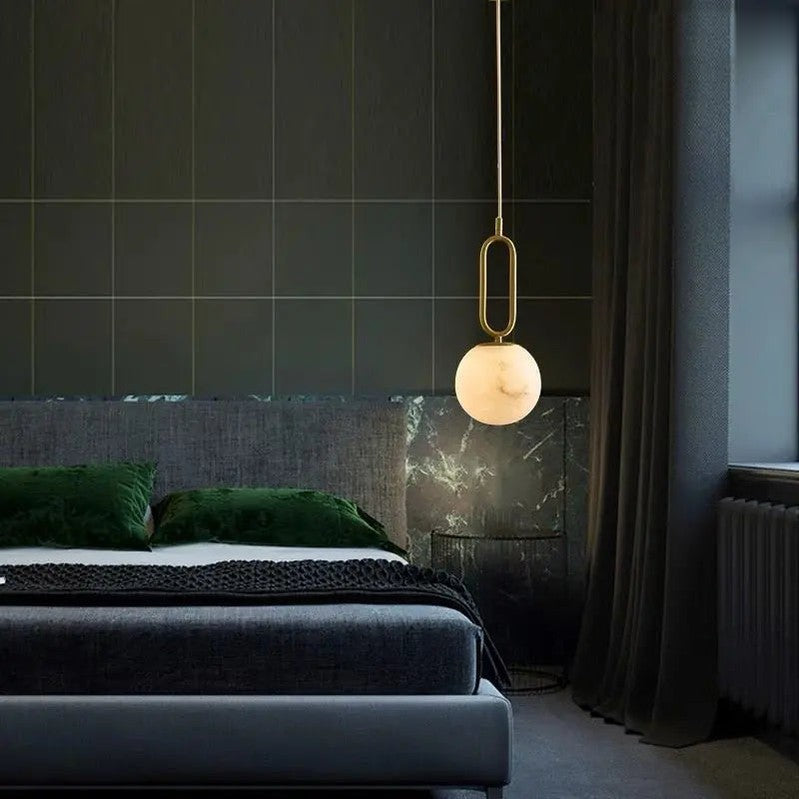 Alabaster Oval Ring Pendant Light