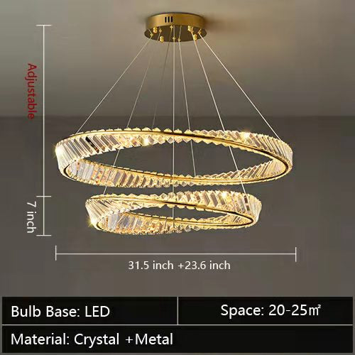 Ring Crystal Chandelier Luxury Living/ Dining Room Ceiling Lamp Bedroom Light-MEET LIGHTING