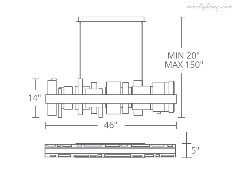 Acropolis 46in LED Linear Alabaster Chandelier-Meet Lighting