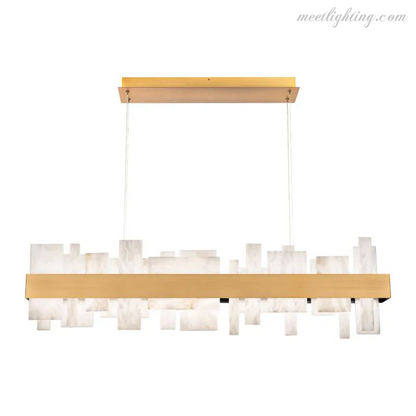 Acropolis 46in LED Linear Alabaster Chandelier-Meet Lighting