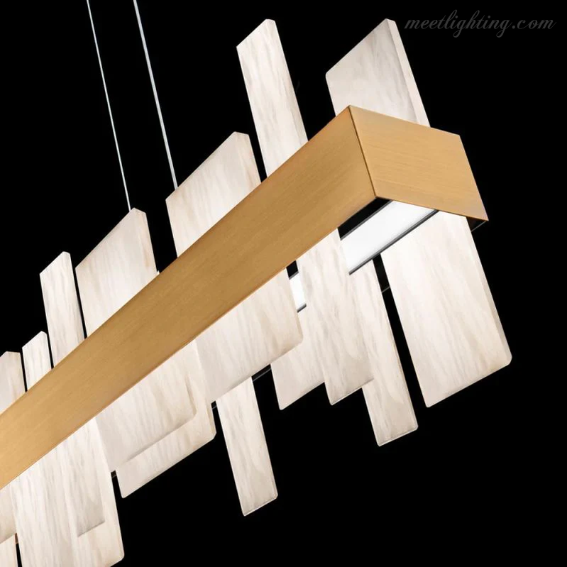 Acropolis 46in LED Linear Alabaster Chandelier-Meet Lighting