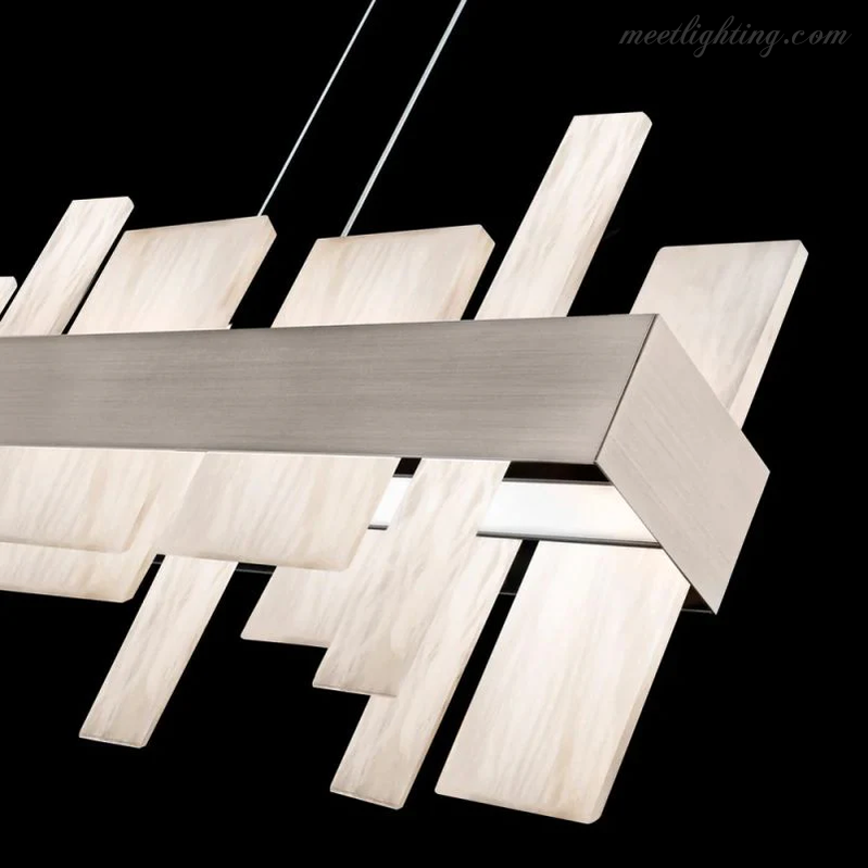 Acropolis 46in LED Linear Alabaster Chandelier-Meet Lighting