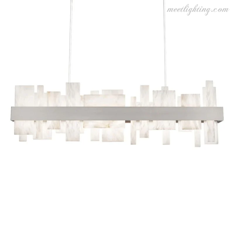 Acropolis 46in LED Linear Alabaster Chandelier-Meet Lighting