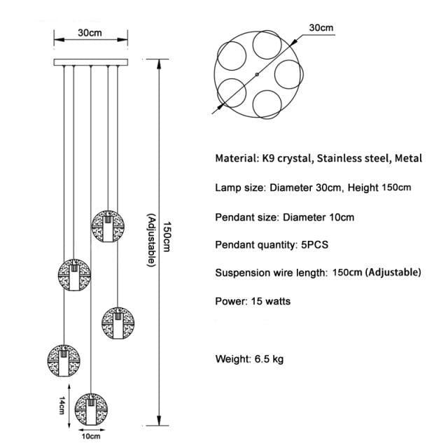 Adonis Suspension Water Drop Chandelier-Meet Lighting