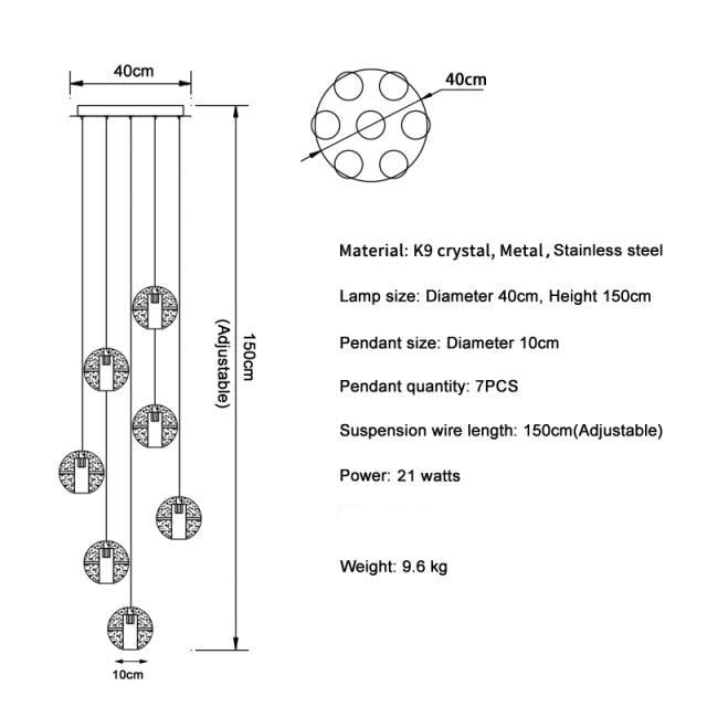 Adonis Suspension Water Drop Chandelier-Meet Lighting