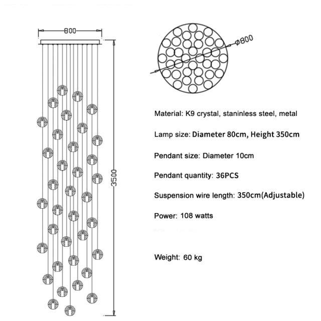 Adonis Suspension Water Drop Chandelier-Meet Lighting