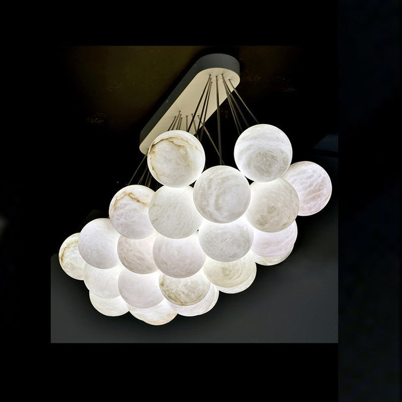 Alabaster 27-Ball Chandelier for Timeless Luxury-Meet Lighting