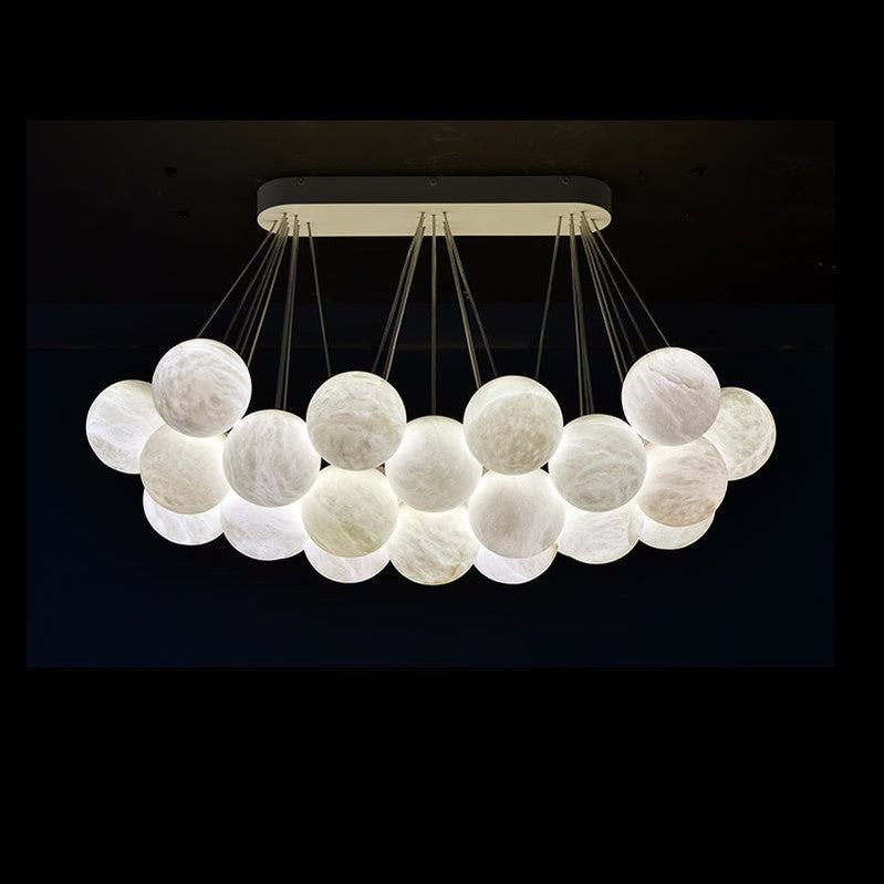 Alabaster 27-Ball Chandelier for Timeless Luxury-Meet Lighting