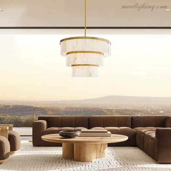 Alabaster 3 Tier Chandelier-MEET LIGHTING