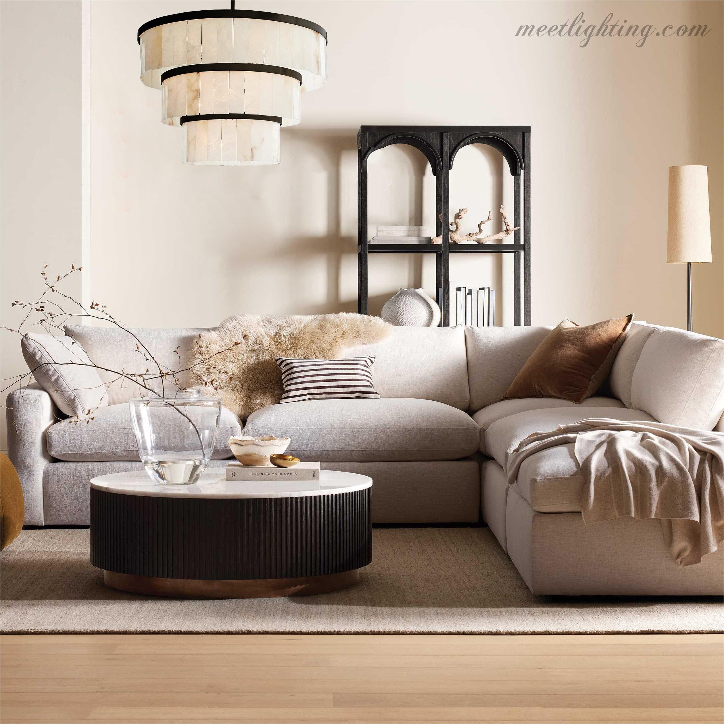 Alabaster 3 Tier Chandelier-MEET LIGHTING