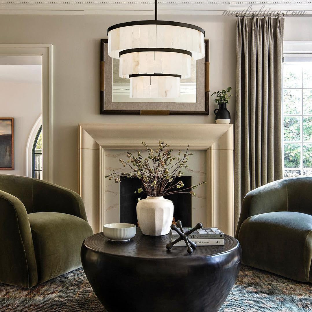 Alabaster 3 Tier Chandelier-MEET LIGHTING