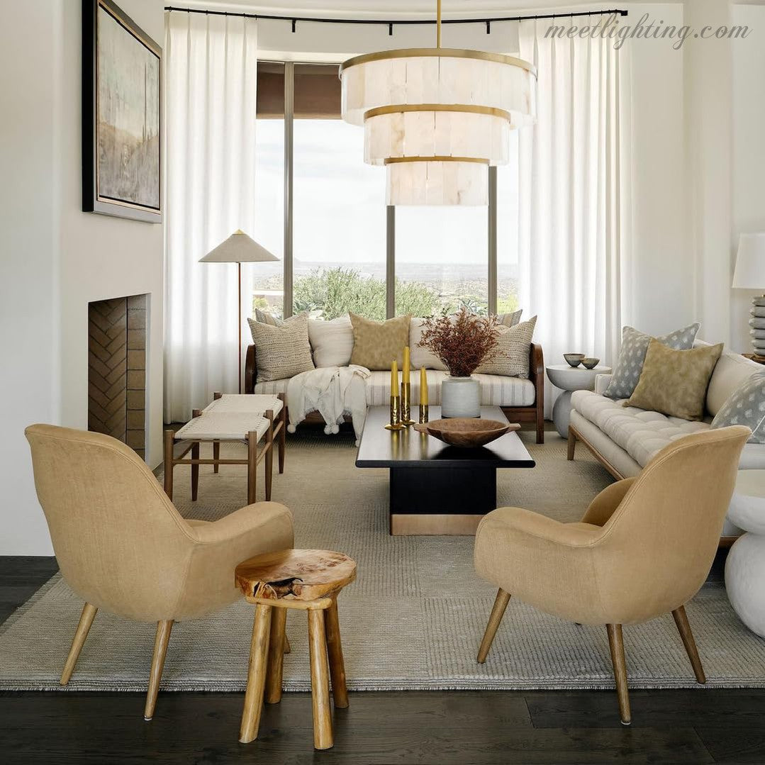 Alabaster 3 Tier Chandelier-MEET LIGHTING