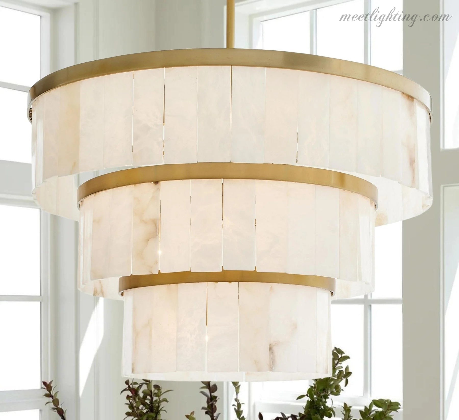 Alabaster 3 Tier Chandelier-MEET LIGHTING