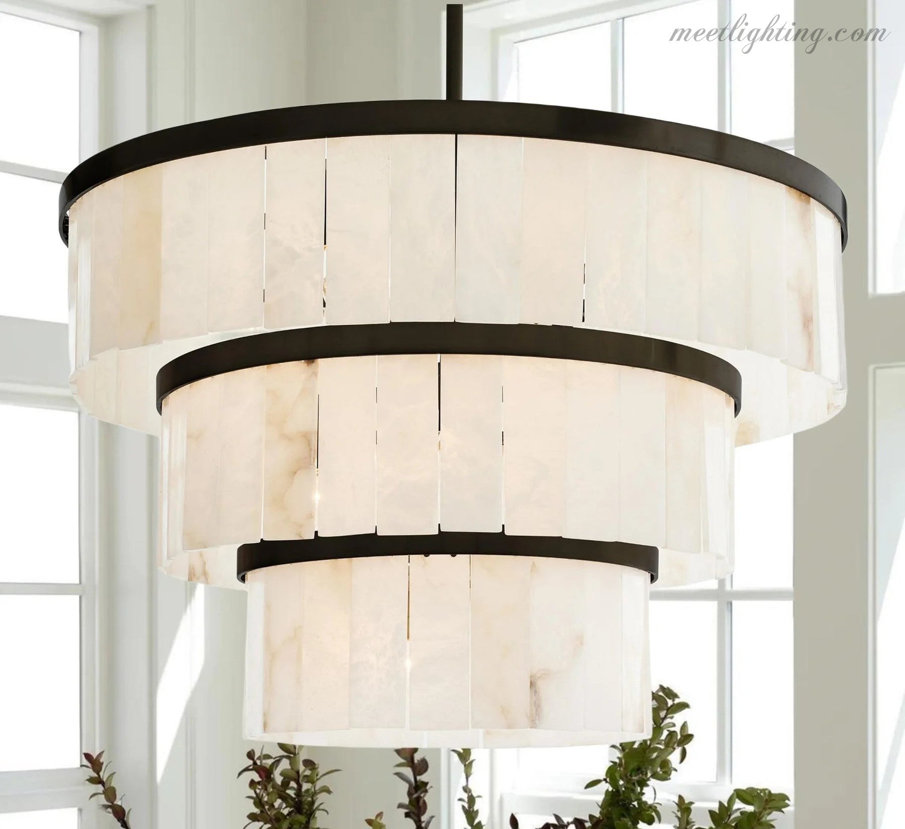 Alabaster 3 Tier Chandelier-MEET LIGHTING