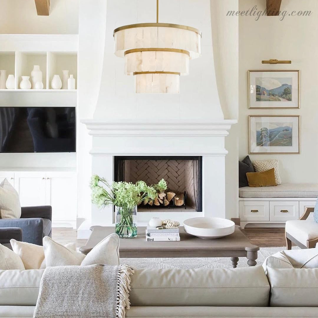 Alabaster 3 Tier Chandelier-MEET LIGHTING