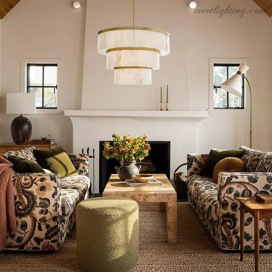 Alabaster 3 Tier Chandelier-MEET LIGHTING