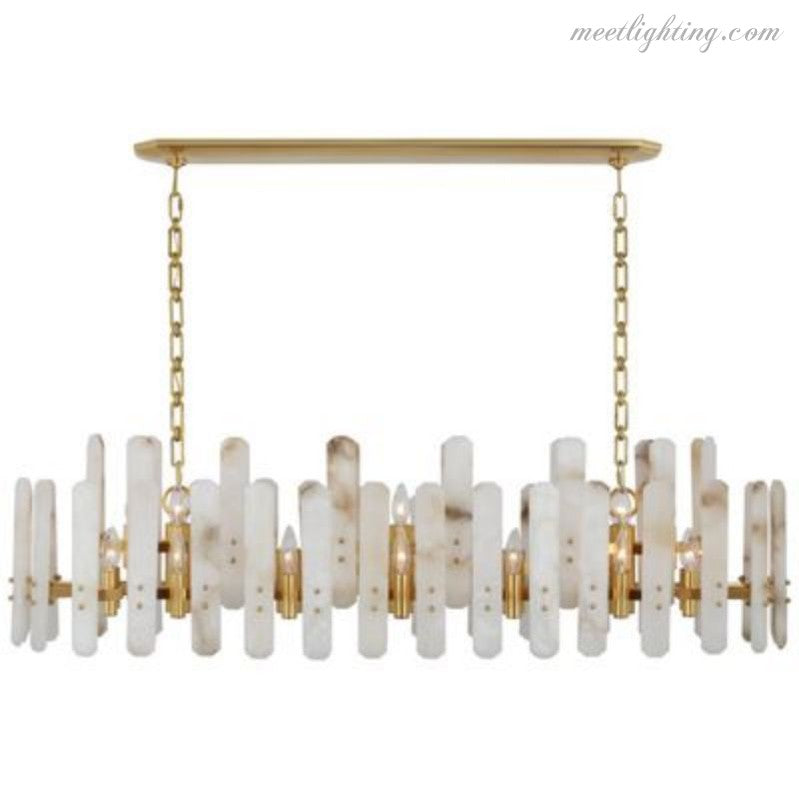 Alabaster Aerin Bonnington Large Linear Chandelier-Meet Lighting