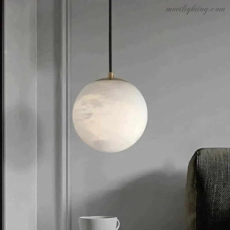 Alabaster Ball Sphere Pendant Lights-Meet Lighting