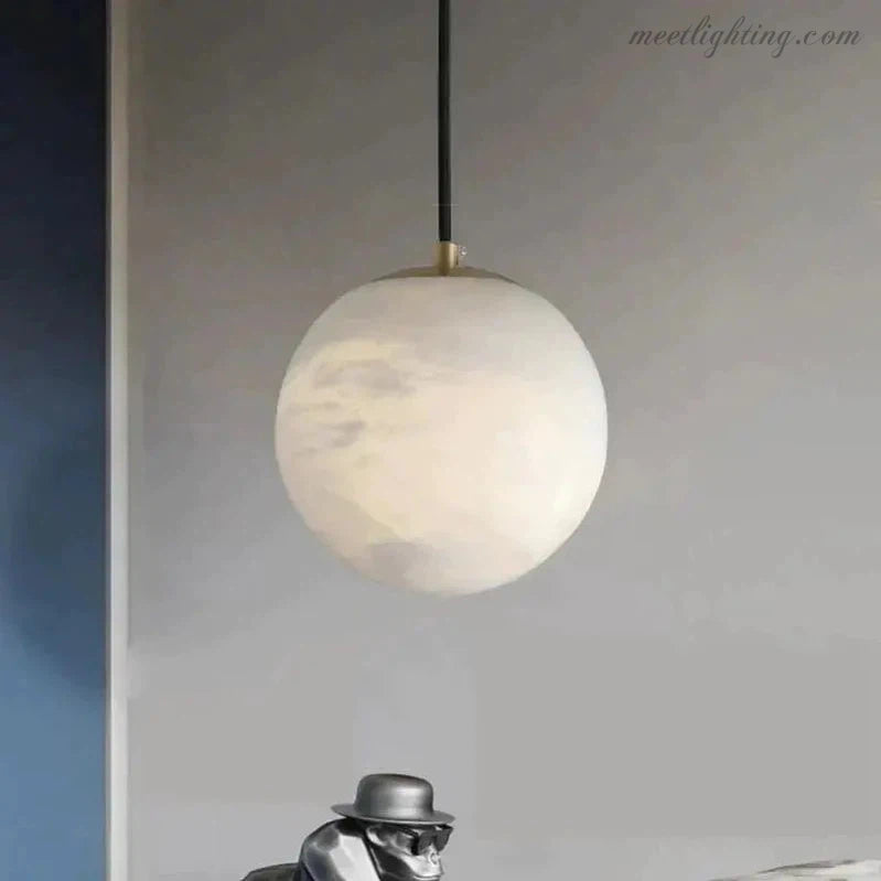 Alabaster Ball Sphere Pendant Lights-Meet Lighting